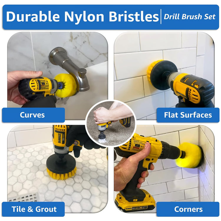 3-Brush Power Scrubber Drill Brush Attachment Kit