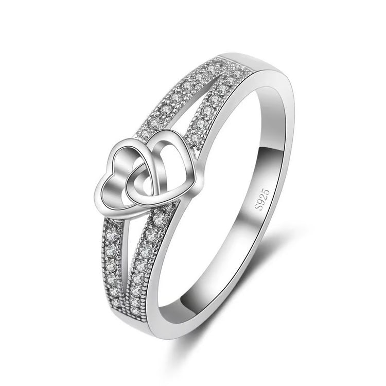 Sweet Cross Love sterling silver ring for Women Romantic Proposal and Engagement Jewelry
