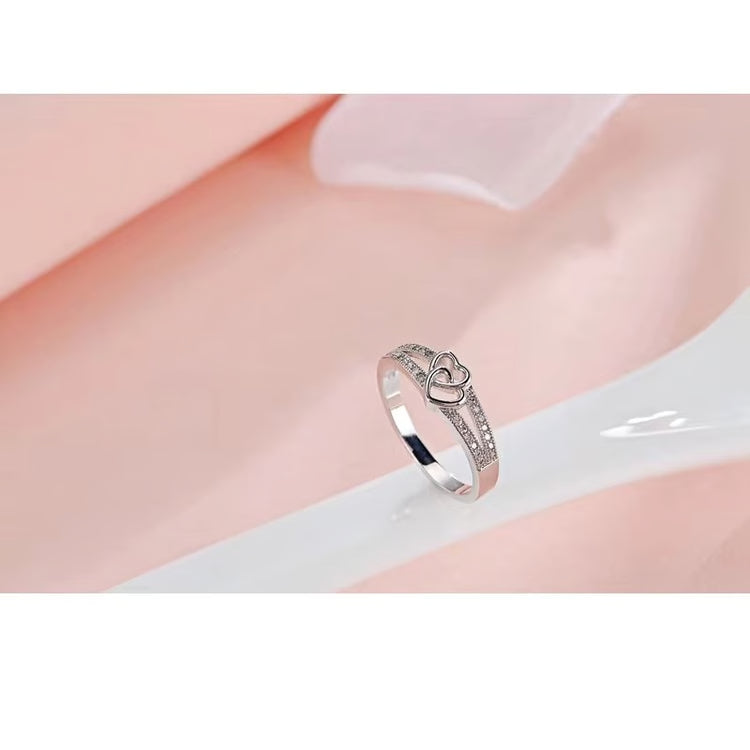 Sweet Cross Love sterling silver ring for Women Romantic Proposal and Engagement Jewelry