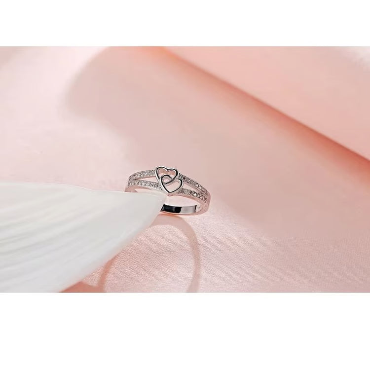 Sweet Cross Love sterling silver ring for Women Romantic Proposal and Engagement Jewelry