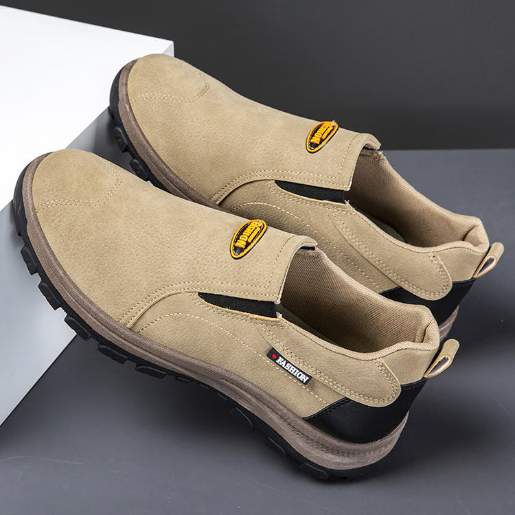 Slip-On Waterproof Hiking Shoes for Men, Casual Mountain Climbing Shoes, Wear-Resistant Spring Outdoor Sneakers